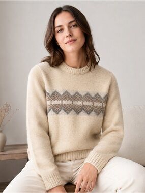 Vintage Samband of Iceland New-Wool Fair Isle Nordic Knit Sweater XS